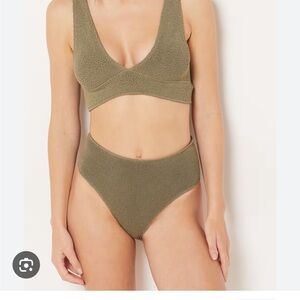 Etam crinkle Olive Green Bikini Set